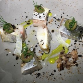 Gluten-free fish appetizer from Society Cafe at Walker Hotel